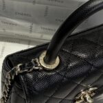 高品質Chanel香奈兒黑色mini coco handle nano魚子醬皮紋手提挎包