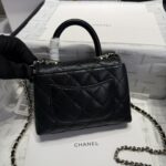 高品質Chanel香奈兒黑色mini coco handle nano魚子醬皮紋手提挎包