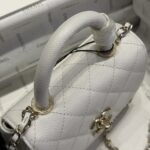 1:1Chanel香奈兒白色mini coco handle nano魚子醬皮紋手提挎包