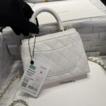 1:1Chanel香奈兒白色mini coco handle nano魚子醬皮紋手提挎包
