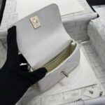 1:1Chanel香奈兒白色mini coco handle nano魚子醬皮紋手提挎包