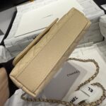 A貨Chanel香奈兒淡黃色mini coco handle nano魚子醬皮紋手提挎包