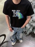 頂級Hermes愛馬仕經典時尚黑色圓領短袖T恤