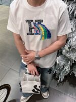 高仿Hermes愛馬仕經典時尚白色圓領短袖T恤