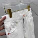 高仿衣服Hermes愛馬仕經典白色男士牛仔褲