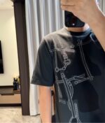 A貨Hermes愛馬仕Harnais en Gouache 3D黑色短袖T恤