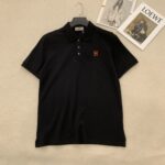 高仿Hermes愛馬仕新款男士翻領黑色POLO衫