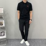 高仿Hermes愛馬仕新款男士翻領黑色POLO衫