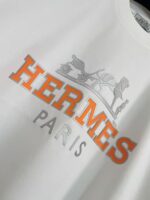 原單Hermes愛馬仕新款壓膠工藝白色短袖T恤