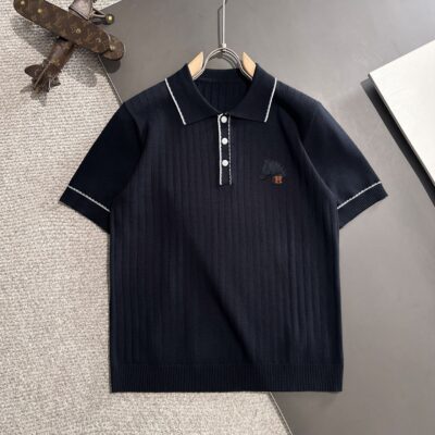 頂級Hermes愛馬仕新款黑色翻領POLO衫