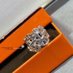 高仿愛馬仕Hermes新款Farandole豬鼻子銀色戒子碼數56789