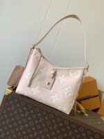 頂級原單高仿LV路易威登M46277杏色CarryAll手提包