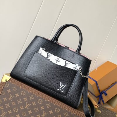 頂級LV路易威登M59954黑色Marelle Tote手袋手提包