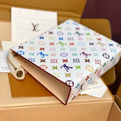 高仿奢飾品LV路易威登白彩聯名上隆手拿包