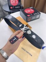 高仿LV專櫃新款男士皮帶3.8CM雙面使用