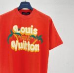 高仿男裝LV路易威登新款椰树提花针织短袖