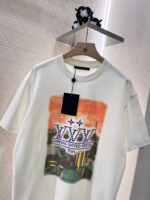 高仿LV路易威登新款25新品重工訂珠印花T恤