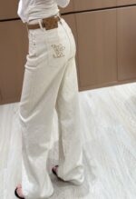 頂級LV新款女款重工提花牛仔褲配腰帶