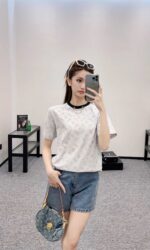 頂級LV女新款圓領印花鏈條短袖