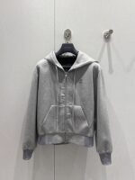 原單LV秋冬新品灰色拉链连帽卫衣