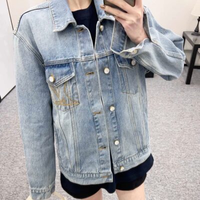 原單LV秋冬新品2025新品女款復古口袋牛仔外套