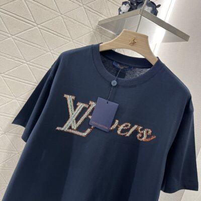 原單LV2025新品女款重工串珠刺繡短袖