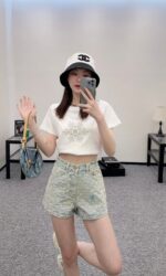 頂級LV2025新品女款提花時髦牛仔短褲