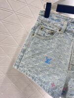 頂級LV2025新品女款提花時髦牛仔短褲