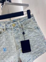 頂級LV2025新品女款提花時髦牛仔短褲