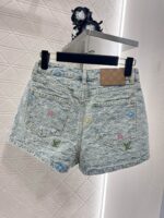 頂級LV2025新品女款提花時髦牛仔短褲