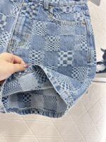 A貨LV2025新品女款提花格紋牛仔短褲