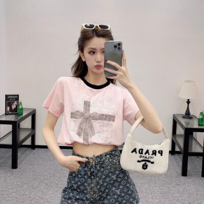 高仿LV新品女款提花藍色時髦牛仔短褲