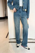 原單LV新品2025新款超女士時髦新款丹寧牛仔長褲