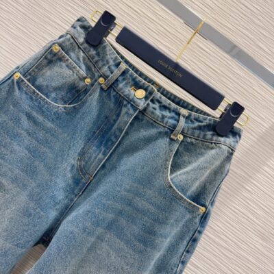 原單LV新品2025新款超女士時髦新款丹寧牛仔長褲