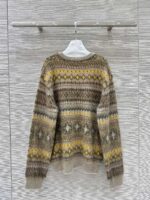 原單LV新品2025新款女士提花馬海毛針織上衣