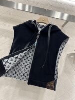 高仿精品LV2025新品女連帽印花毛呢坎肩馬甲
