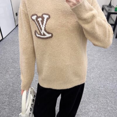 原單LV2025新品圓領鉤花字母套頭毛衣
