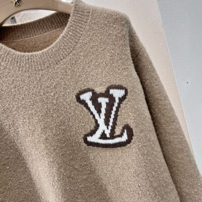 原單LV2025新品圓領鉤花字母套頭毛衣