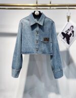 高仿網站LV新款女士短款經典牛仔外套