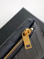 復刻YSL聖羅蘭NEW SAINT LAUR ENT黑色金扣翻蓋卡包612808
