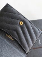 復刻YSL聖羅蘭NEW SAINT LAUR ENT黑色金扣翻蓋卡包612808