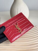 原單YSL聖羅蘭新款紅色鱷魚皮卡夾423291