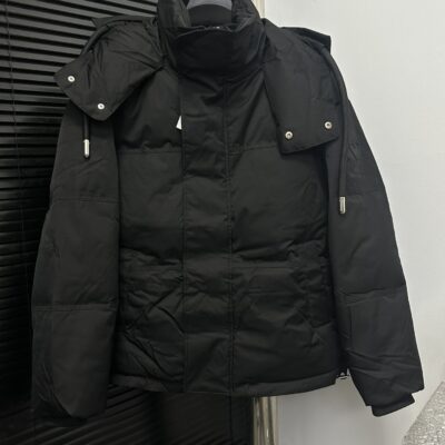復刻AMI Pairs愛心logo麵包短款純色連帽寬鬆羽絨服男女同款