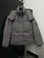 原單AMI Pairs愛心logo麵包短款純色連帽寬鬆羽絨服男女同款