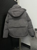 原單AMI Pairs愛心logo麵包短款純色連帽寬鬆羽絨服男女同款