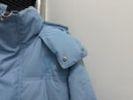 頂級AMI Pairs愛心logo麵包短款純色連帽寬鬆藍色羽絨服男女