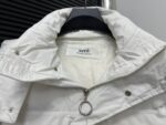 高仿AMI Pairs愛心logo麵包短款純色連帽寬鬆白色羽絨服男女