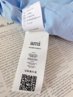 原單AMI Pairs藍色經典款愛心氣質流行百搭休閒圓領短袖T恤