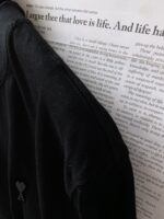 原單AMI Pairs黑色經典款愛心氣質流行百搭休閒圓領短袖T恤