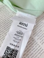 頂級AMI Pairs淺綠色經典款愛心氣質流行百搭休閒圓領短袖T恤